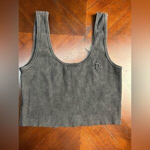 Darker wavs Charcoal Sleeveless Crop Top